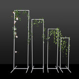 Set of 4 Slim White Metal Wedding Arches 3.6ft-6.6ft Rectangular Backdrop Stands - Floral Display Frames