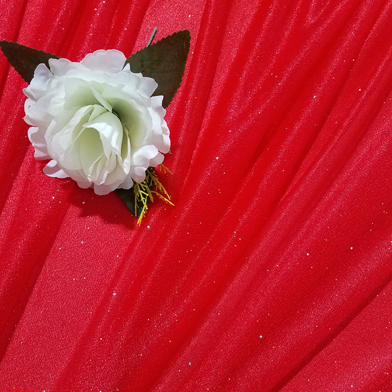 Sheer Wedding Arch Drape 5ftx32ft Red