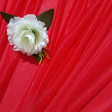 Sheer Wedding Arch Drape 5ftx32ft Red