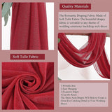 Sheer Wedding Arch Drape 5ftx32ft Red