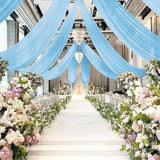 Sheer Wedding Arch Drape 5ftx32ft Sky Blue
