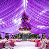 Sheer Wedding Arch Drape 5ftx32ft Dark Purple