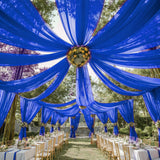 Sheer Wedding Arch Drape 5ftx32ft Royal Blue