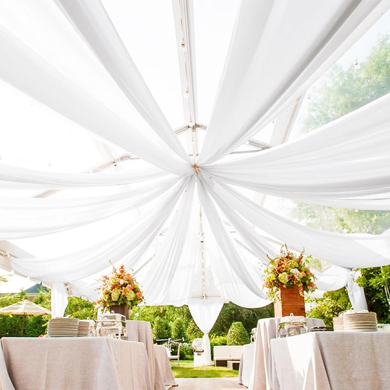 Sheer Wedding Arch Drape 5ftx32ft Milky White
