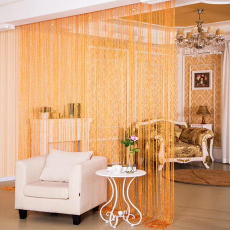 Silk Tassel String Curtains 3ftx7ft Orange