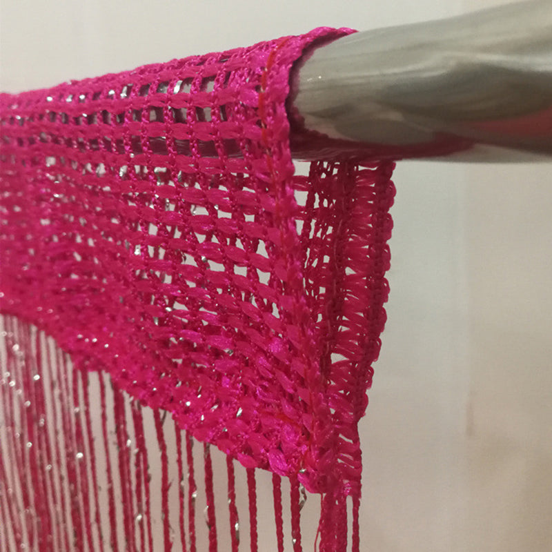 Silk Tassel String Curtains 3ftx7ft Pink