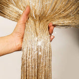 Silk Tassel String Curtains 3ftx7ft Pink