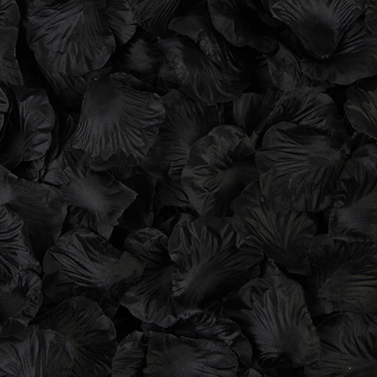 500 Pc Silk Rose Petals Confetti Black