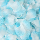 500 Pc Silk Rose Petals Confetti Light Blue White Gradient