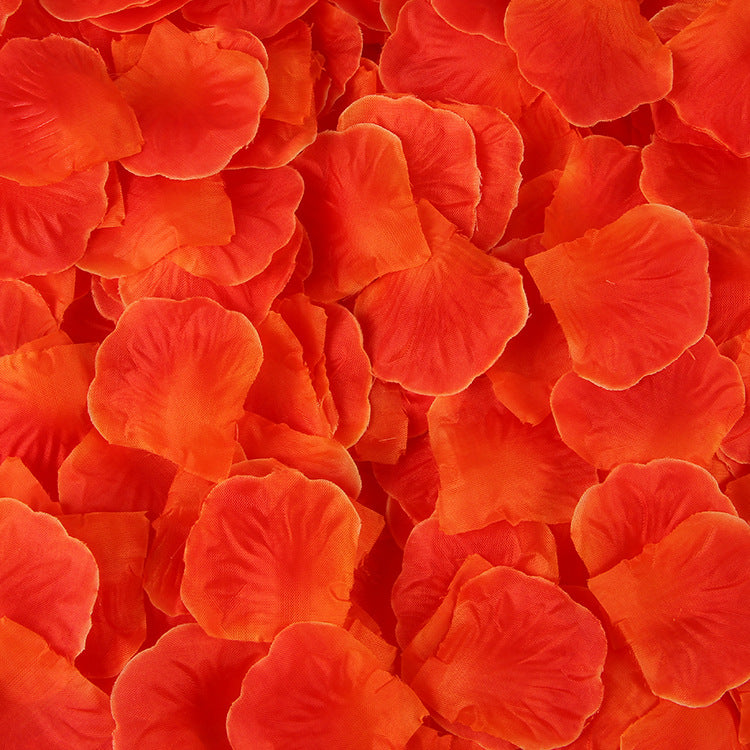 500 Pc Silk Rose Petals Confetti Sunset Red