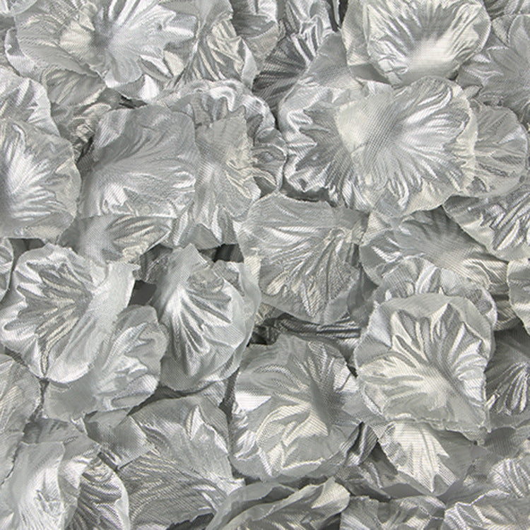 500 Pc Silk Rose Petals Confetti Silver