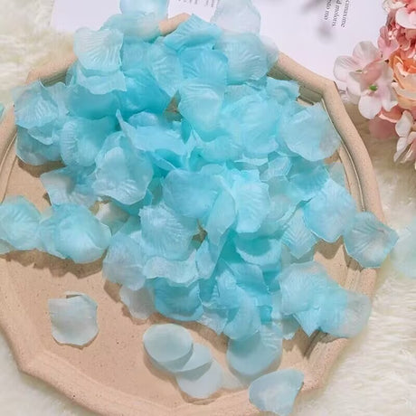 500 Pc Silk Rose Petals Confetti Light Blue