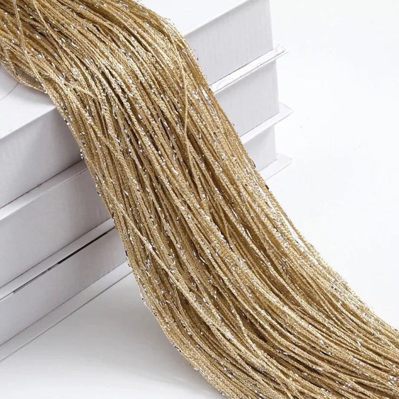 Silk Tassel String Curtains 3ftx7ft Beige