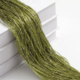 Silk Tassel String Curtains 3ftx7ft Grass Green