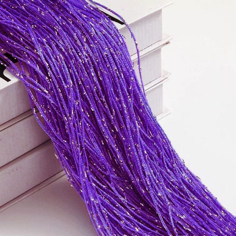 Silk Tassel String Curtains 3ftx7ft Violet