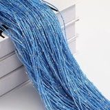 Silk Tassel String Curtains 3ftx7ft Sky Blue