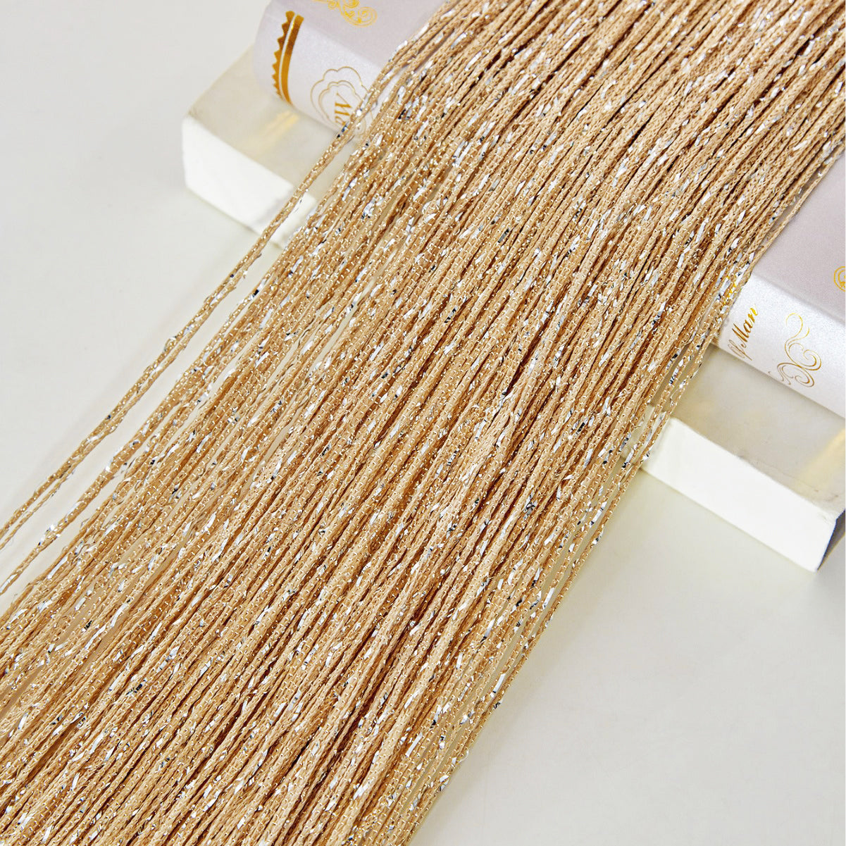 Silk Tassel String Curtains 3ftx7ft Champagne