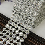 Fleur Diamond Rhinestone Ribbon Wrap Roll 4"x10 Yards Silver