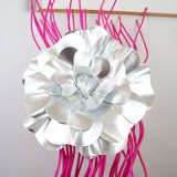 4 Packs Of Simulated Sliver Rose Flower Wall Decoration 24"