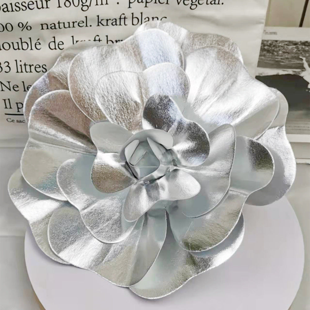4 Packs Of Simulated Sliver Rose Flower Wall Decoration 16"