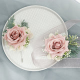 Wedding Simulation Corsage Wrist Flower Set Bean Paste Pink