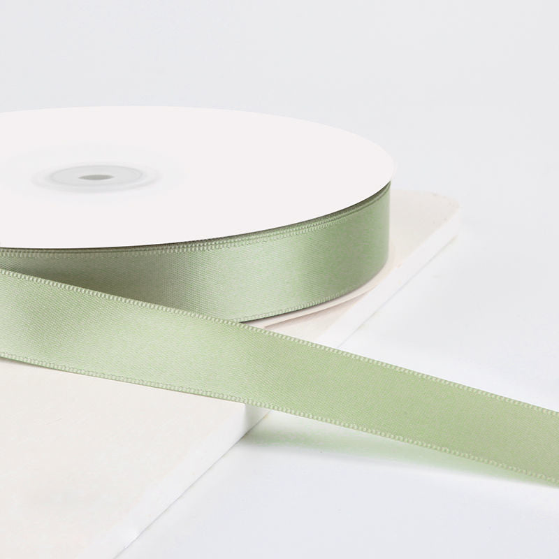 Single Face Decorative Satin Ribbon 100 Yards 7/8" Moss Green