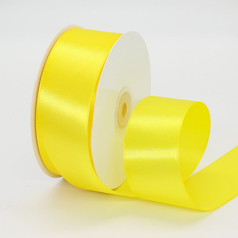 Single Face Decorative Satin Ribbon 50 Yards 1.5" Yellow