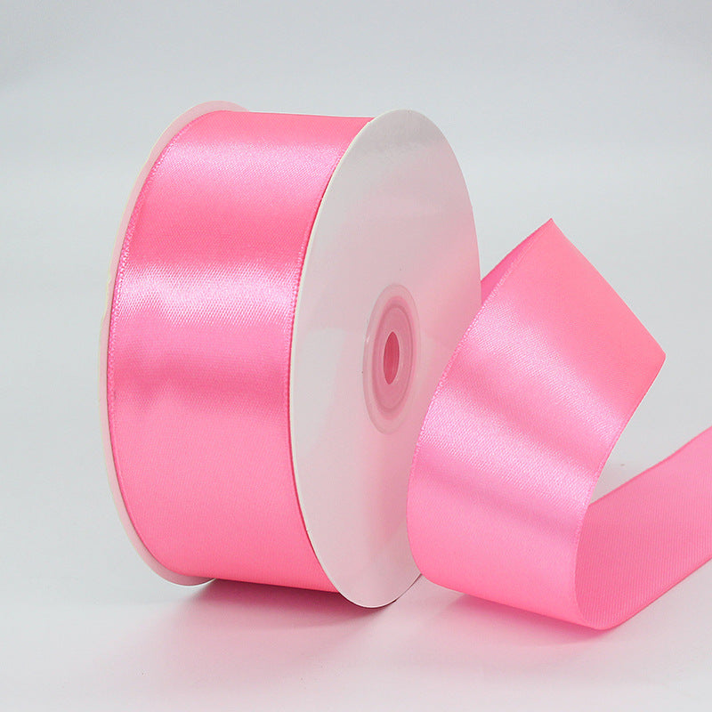 Single Face Decorative Satin Ribbon 50 Yards 1.5" Peach Red