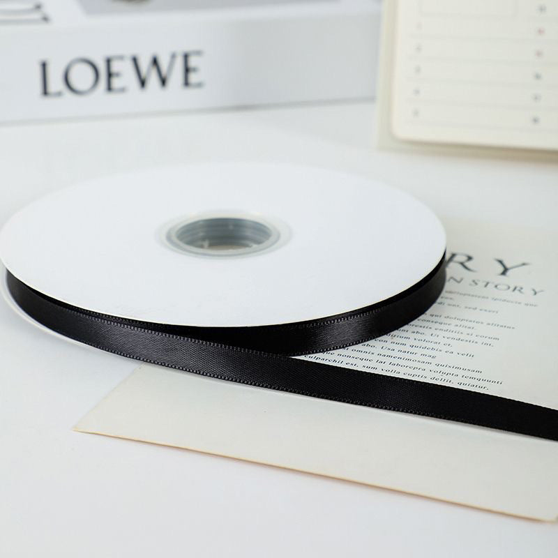 Single Face Decorative Satin Ribbon 100 Yards 3/8" Black