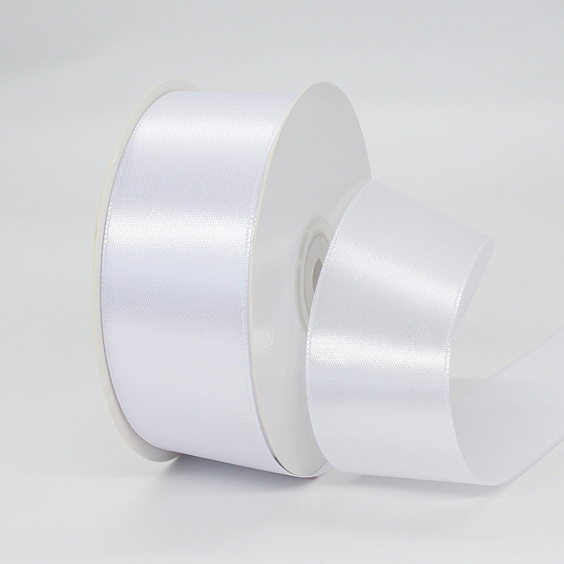 Single Face Decorative Satin Ribbon 50 Yards 1.5" White