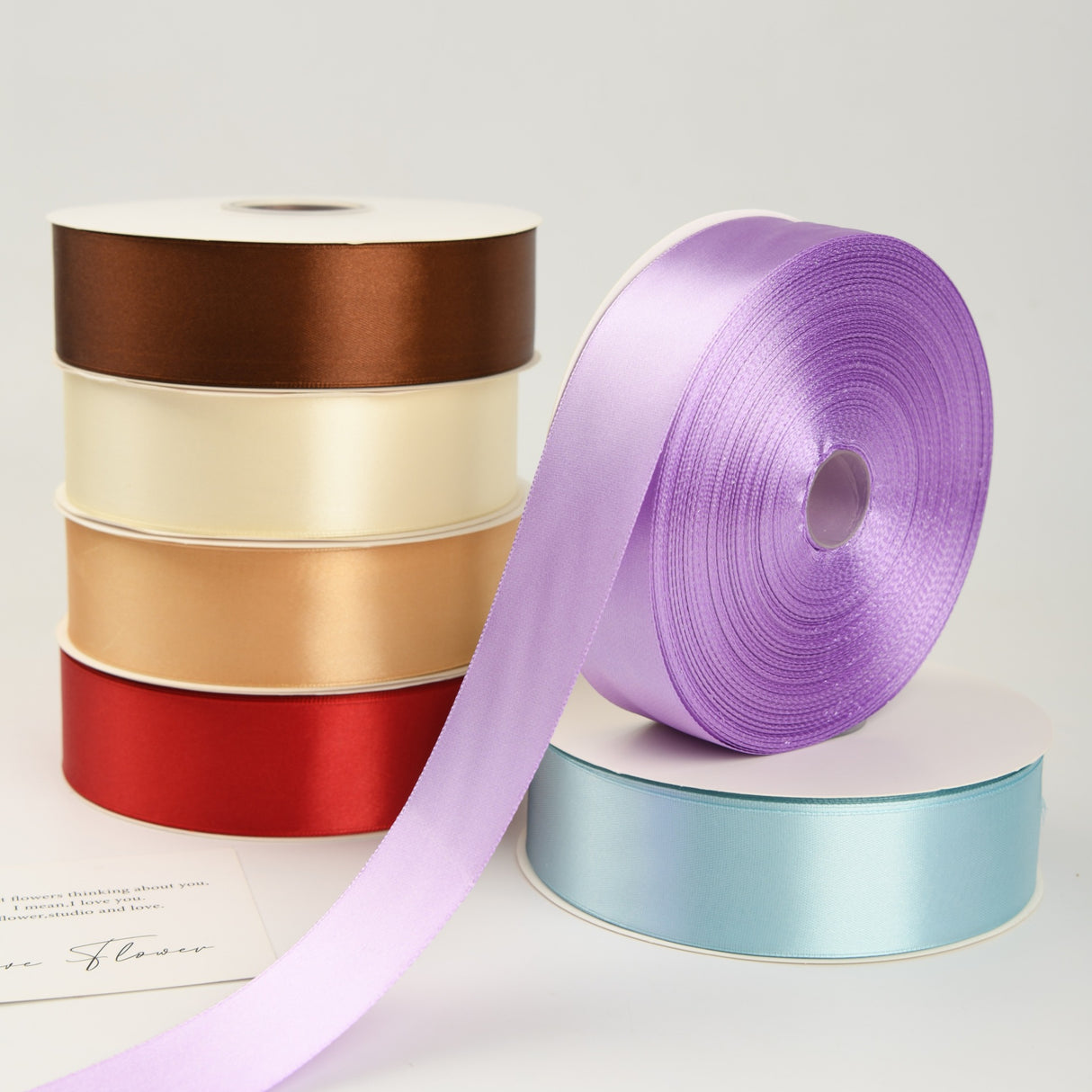 Single Face Decorative Satin Ribbon 50 Yards 1.5" Sage Green