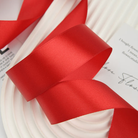 Single Face Decorative Satin Ribbon 50 Yards 1.5" Red