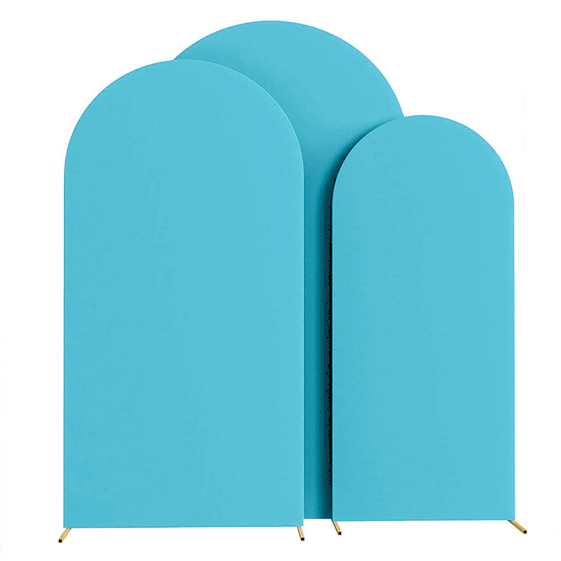 Sky Blue Polyester Wedding Arch Cover