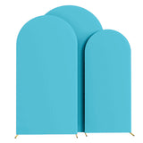 Sky Blue Polyester Wedding Arch Cover