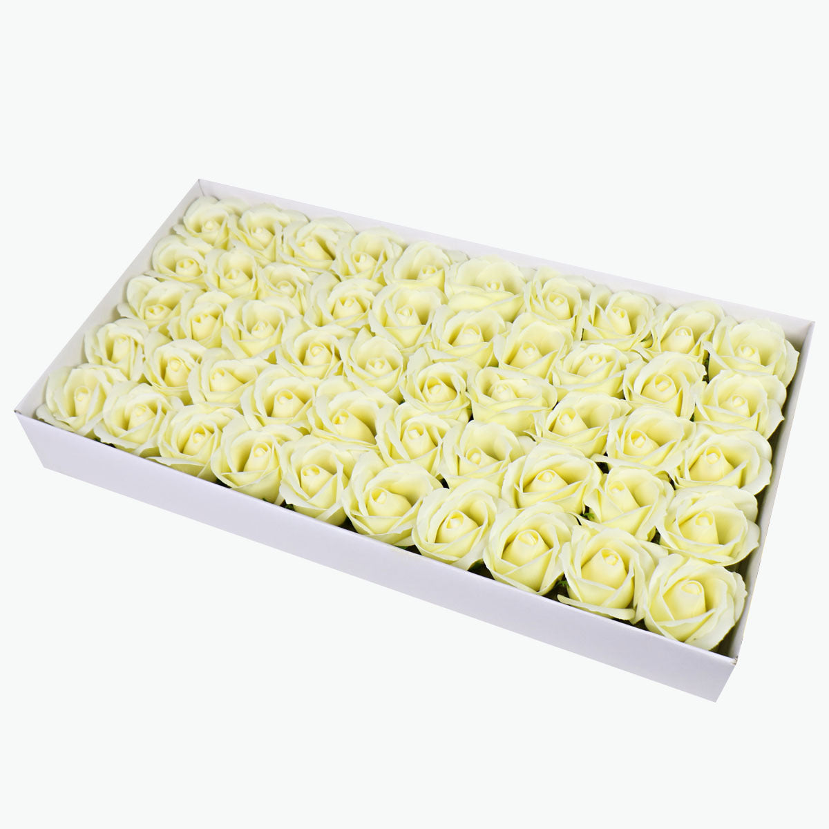 50 Pcs Three-Layer Floral Scented Soap Rose Petals Body Soap in Gift Box Milky White