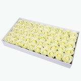 50 Pcs Three-Layer Floral Scented Soap Rose Petals Body Soap in Gift Box Milky White