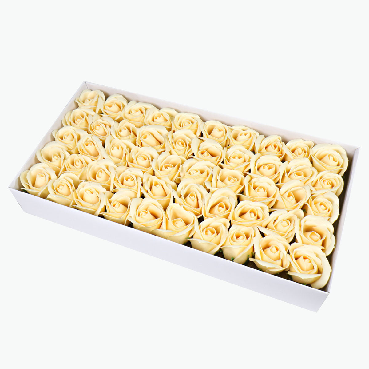 50 Pcs Three-Layer Floral Scented Soap Rose Petals Body Soap in Gift Box Champagne