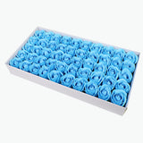 50 Pcs Three-Layer Floral Scented Soap Rose Petals Body Soap in Gift Box Blue