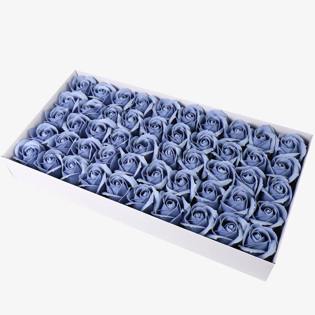 50 Pcs Three-Layer Floral Scented Soap Rose Petals Body Soap in Gift Box Ice Blue