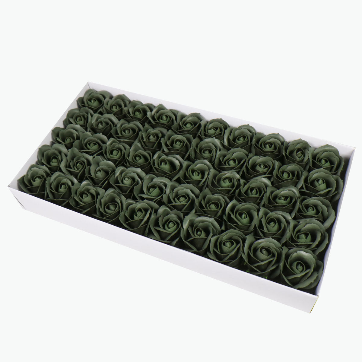 50 Pcs Three-Layer Floral Scented Soap Rose Petals Body Soap in Gift Box Dark Green