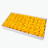 50 Pcs Three-Layer Floral Scented Soap Rose Petals Body Soap in Gift Box Light Orange