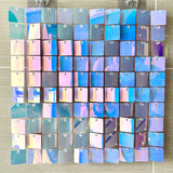 24 Panels Square Sequin Shimmer Wall Photo Backdrop Panels - 24sq.ft Dreamy Blue