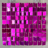 24 Panels Square Sequin Shimmer Wall Photo Backdrop Panels - 24sq.ft Rose Red