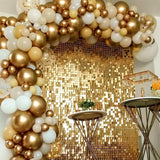 24 Panels Square Sequin Shimmer Wall Photo Backdrop Panels - 24sq.ft Light Gold
