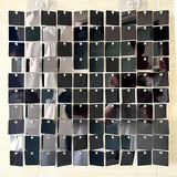 24 Panels Square Sequin Shimmer Wall Photo Backdrop Panels - 24sq.ft Black