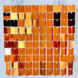 24 Panels Square Sequin Shimmer Wall Photo Backdrop Panels - 24sq.ft Orange
