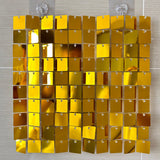 24 Panels Square Sequin Shimmer Wall Photo Backdrop Panels - 24sq.ft Gold