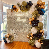24 Panels Square Sequin Shimmer Wall Photo Backdrop Panels - 24sq.ft Champagne Gold