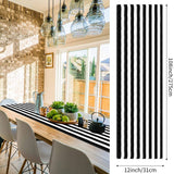 Satin Stripe Classic Table Runner 12"x108" Black White