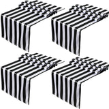 Satin Stripe Classic Table Runner 12"x108" Black White